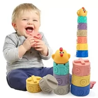 Zabawki sensoryczne - Miękkie Klocki Sensoryczne Zestaw Wieża Zabawka dla Dzieci +6 m - miniaturka - grafika 1