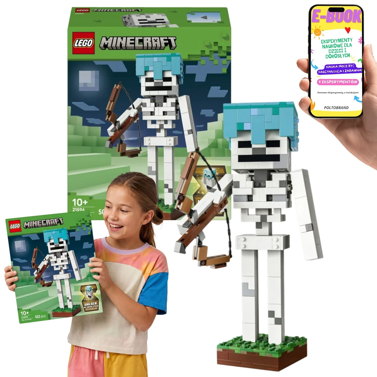 LEGO Minecraft Szkielet 21594 Prezent Dla Gracza