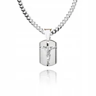 Biżuteria dla dzieci - 925 Srebrny łańcuszek medalik DEDYKACJA 55 cm P2M1 - miniaturka - grafika 1