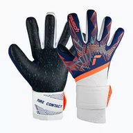 Piłka nożna - Rękawice bramkarskie dziecięce Reusch Pure Contact Fusion Junior premium blue/electric orange/black - miniaturka - grafika 1