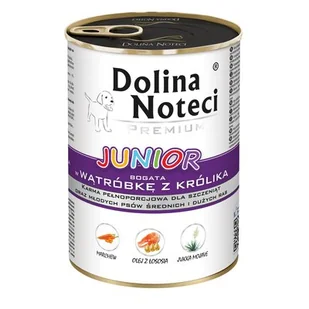 Dolina Noteci Premium Pies Junior Wątróbka z królika puszka 400g - Mokra karma dla psów - miniaturka - grafika 1