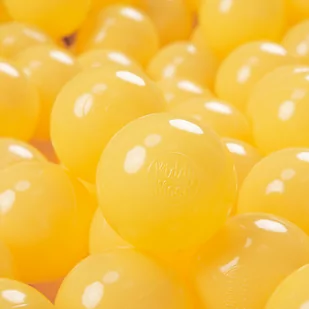 KiddyMoon Plastikowe piłeczki 7cm żółty 50 Zabawka zestaw kulek - Suche baseny - miniaturka - grafika 1