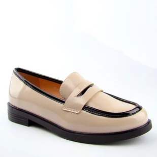 Potocki 25-12442 damskie półbuty na płaskim obcasie beżowe - Półbuty damskie - miniaturka - grafika 1