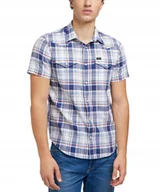 Koszule męskie - Koszula Lee SS WESTERN SHIRT 112349936 Medieval Blue S - miniaturka - grafika 1