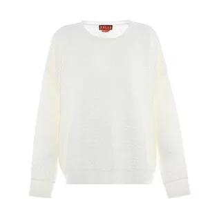 Swetry damskie - Nally Damski sweter z dzianiny z kołnierzem w stylu vintage akryl wełniany biały rozmiar XL/XXL, biały (wollweiss), XL - grafika 1