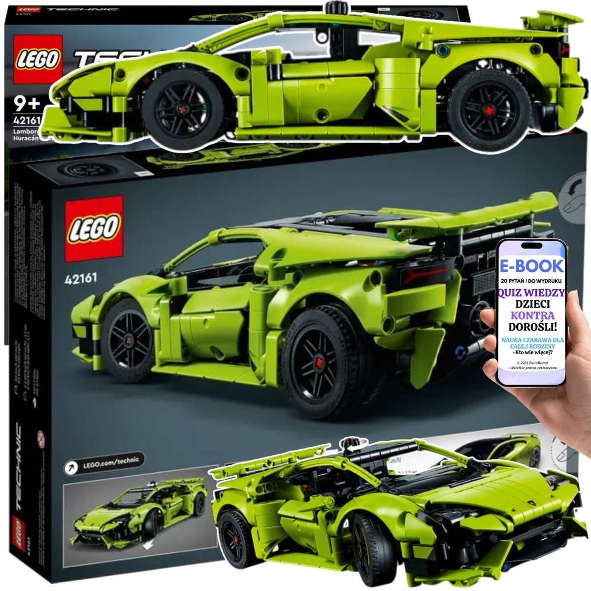 LEGO KLOCKI PREZENT Lamborghini Huracán Technic 42161 Super Auto Samochód Dla Dziecka Syna Chłopca PREZENT + EBOOK-2