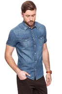 Koszule męskie - Wrangler, Koszula męska, Ss Western Shirt Mid Indigo W5A10O78E, rozmiar S - miniaturka - grafika 1