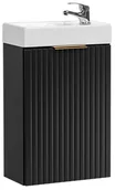 Szafki łazienkowe - CZARNA Szafka z UMYWALKĄ 40 cm RYFLOWANA Drzwi WISZĄCA - miniaturka - grafika 1