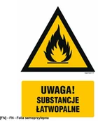 Tablice BHP - SIGNPROJECT JA011 - Uwaga! Substancje łatwopalne 350x525 - miniaturka - grafika 1