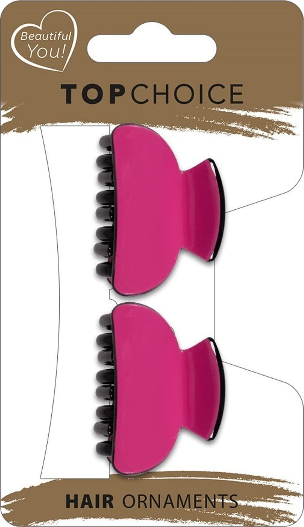 Top Choice TOP CHOICE Klamerki do włosów z połyskiem 28434 1 op. - 2 szt. - mix kolorów