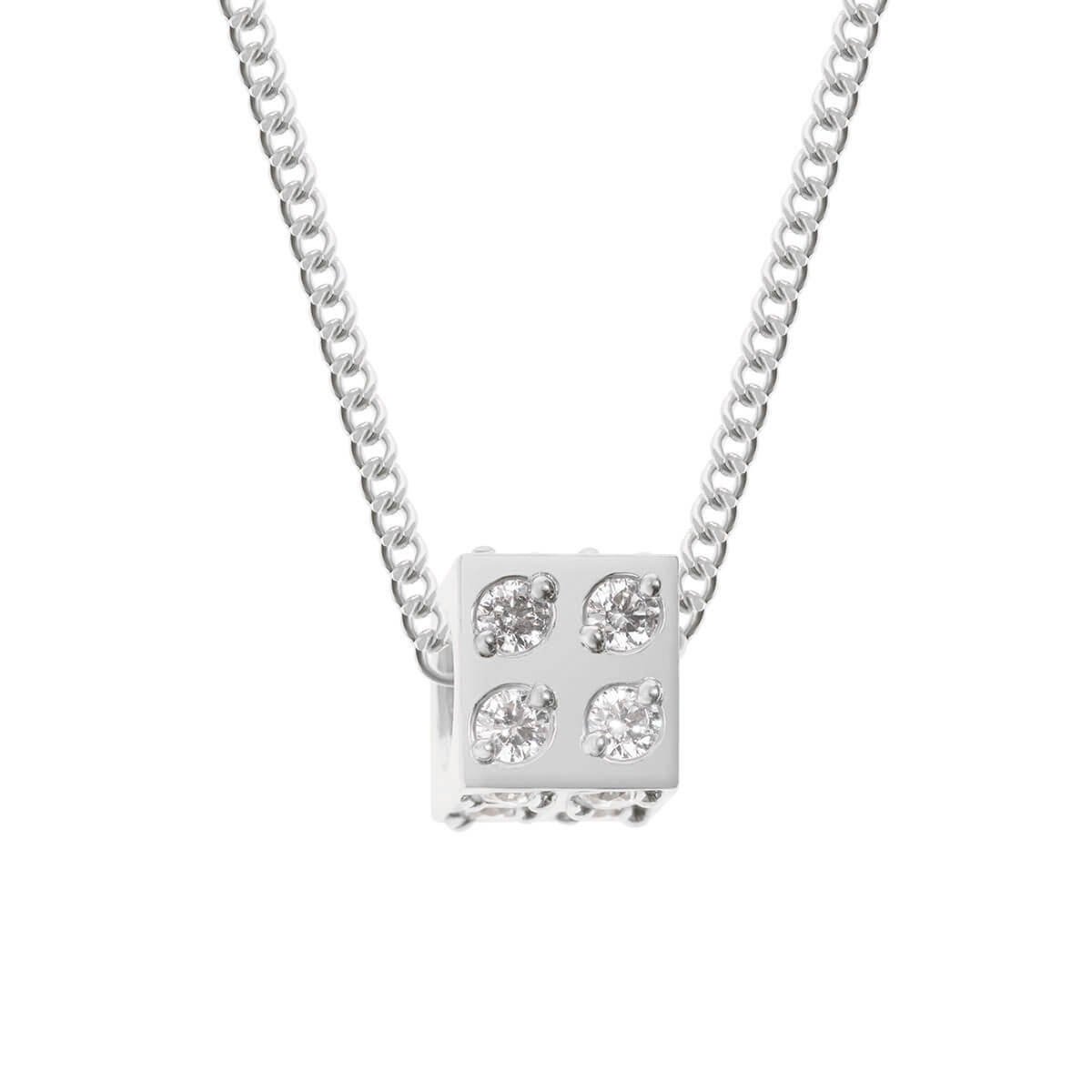Naszyjnik celebrytka kostka srebrna