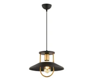 Lampy sufitowe - Żyrandol na lince 1xE27/40W/230V czarny/złoty - miniaturka - grafika 1