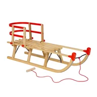 Sanki i ślizgacze - Zestaw sanki drewniane AD324 D110 + AD303 oparcie czerwone + AD300 sznurek - miniaturka - grafika 1