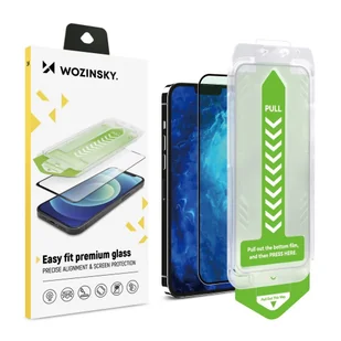 Szkło hartowane 9H z ramką montażową do iPhone 14 Pro Wozinsky Premium Glass - czarne - Akcesoria do smartwatchy - miniaturka - grafika 1