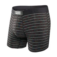 Majtki męskie - Bokserki męskie szybkoschnące SAXX VIBE Boxer Brief kolorowe paski - czarne - miniaturka - grafika 1
