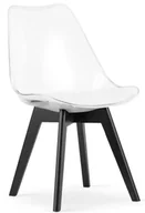 Krzesła - Przezroczyste krzesło z białą skórzaną poduszką A5-L38 - miniaturka - grafika 1