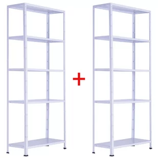 Regał półkowy 1+1 GRATIS, 1760x750x300 mm, 6 półek, nośność półki 75 kg, RAL 7031 - Szafy i regały magazynowe - miniaturka - grafika 1