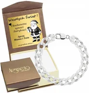 Bransolety męskie - Bransoletka Srebrna Męska Pancerka 9,30 mm Diamentowana 925 Grawer Gratis - miniaturka - grafika 1