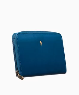 Portfele - PUCCINI Średniej wielkości niebieski skórzany portfel damski - grafika 1