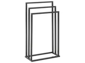 Wieszaki łazienkowe - Stojak Na Ręczniki 45 X 84 Cm Czarny Z Ciemnym Drewnem Charras - miniaturka - grafika 1