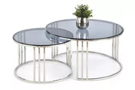 Ławy i stoliki kawowe - Komplet dwóch szklanych stolików kawowych glamour AGESTIS Konsimo - miniaturka - grafika 1