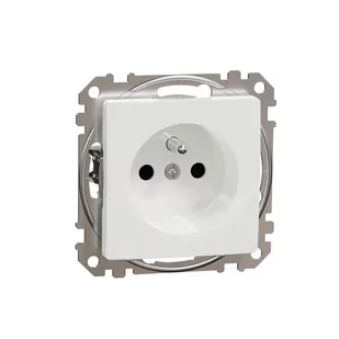 Gniazdo pojedyncze z uziemieniem Schneider Sedna Design SDD111012 z przesłonami zaciski bezgwintowe białe Design  Elements - Gniazdka elektryczne - miniaturka - grafika 1