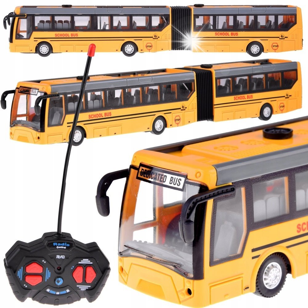 Autobus szkolny miejski przegubowy zdalnie sterowany na pilota RC0624