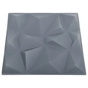 vidaXL Panele ścienne 3D, 48 szt., 50x50 cm, diamentowa szarość, 12 m² 150920 - Panele ścienne i boazeria - miniaturka - grafika 5