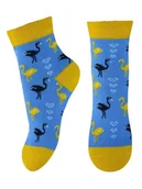 Skarpetki dla dzieci - Skarpetki dziewczęce, niebieskie, flamingi, Milusie - MILUSIE - miniaturka - grafika 1