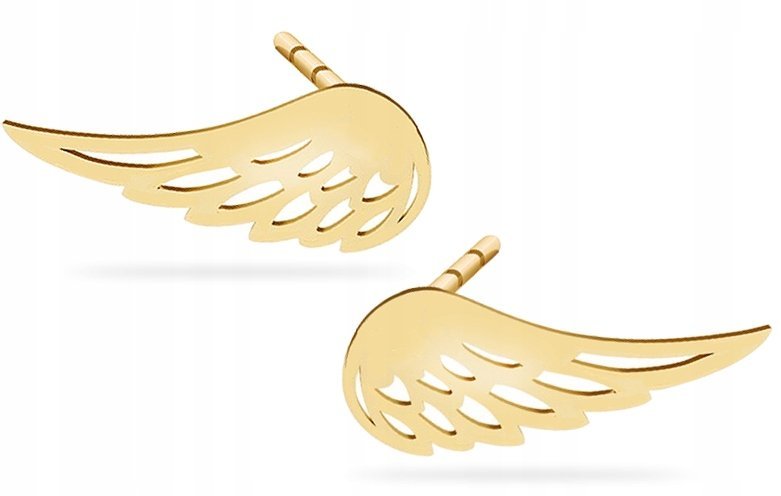 ZŁOTE KOLCZYKI SKRZYDŁA ANIOŁA WINGS 333 8KT