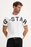 Koszulki męskie - G-Star Raw t-shirt bawełniany męski kolor biały z aplikacją D25533-C336 - miniaturka - grafika 1