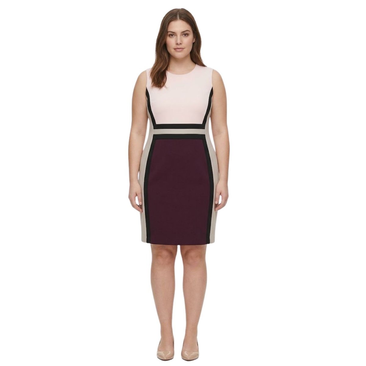Sukienka damska Calvin Klein elegancka ołówkowa chabrowa-XL