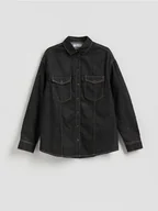 Koszule damskie - Reserved - Jeansowa koszula oversize - szary - miniaturka - grafika 1