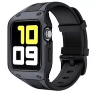 Akcesoria do smartwatchy - 2W1 Opaska Pasek + Etui Pancerne Shock-Resistant Apple Watch 4/5/6/Se 44Mm Szare - miniaturka - grafika 1