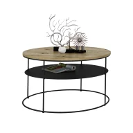 Ławy i stoliki kawowe - Industrialny stolik kawowy dąb artisan A4-G65 - miniaturka - grafika 1