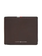 Portfele - Tommy Hilfiger Duży Portfel Męski Th Corp Cc Flap & Coin AM0AM13741 Brązowy - miniaturka - grafika 1
