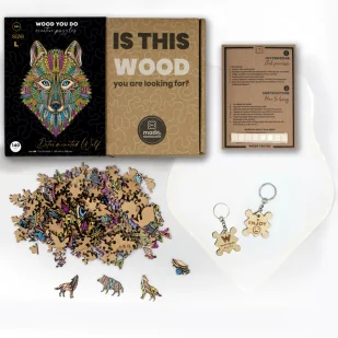 Wood You Do Puzzle drewniane Wilk | Determined Wolf | 140 elementów | A4 - Puzzle - miniaturka - grafika 6