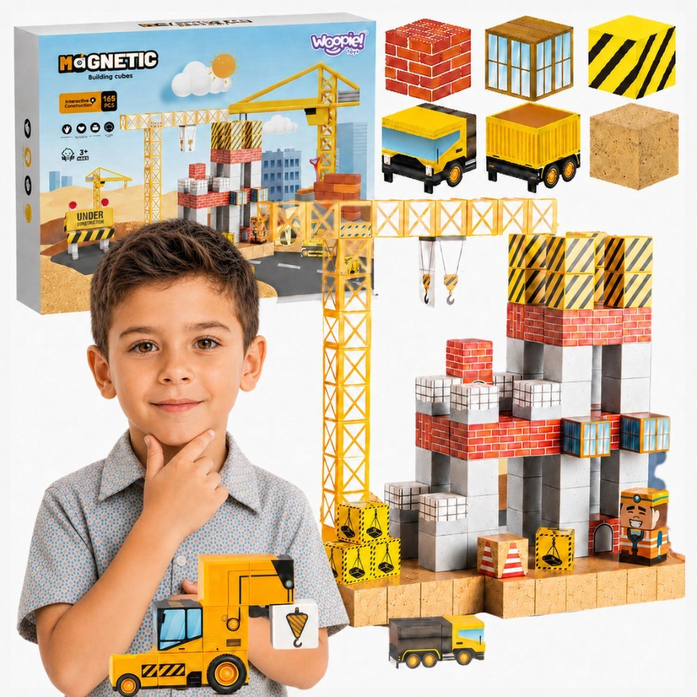 WOOPIE Klocki magnetyczne 165 el. Budowa 3D