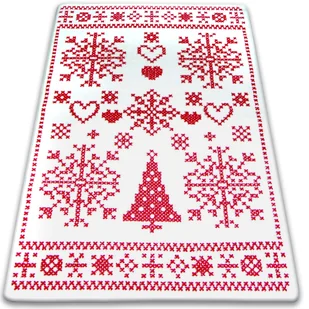 Dywan XMAS - F791 krem/czerwony biały 80x150 cm - Dywany - miniaturka - grafika 1