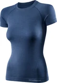 Koszulki sportowe damskie - Brubeck SS11700 Koszulka damska z krótkim rękawem ACTIVE WOOL jeansowy S - miniaturka - grafika 1