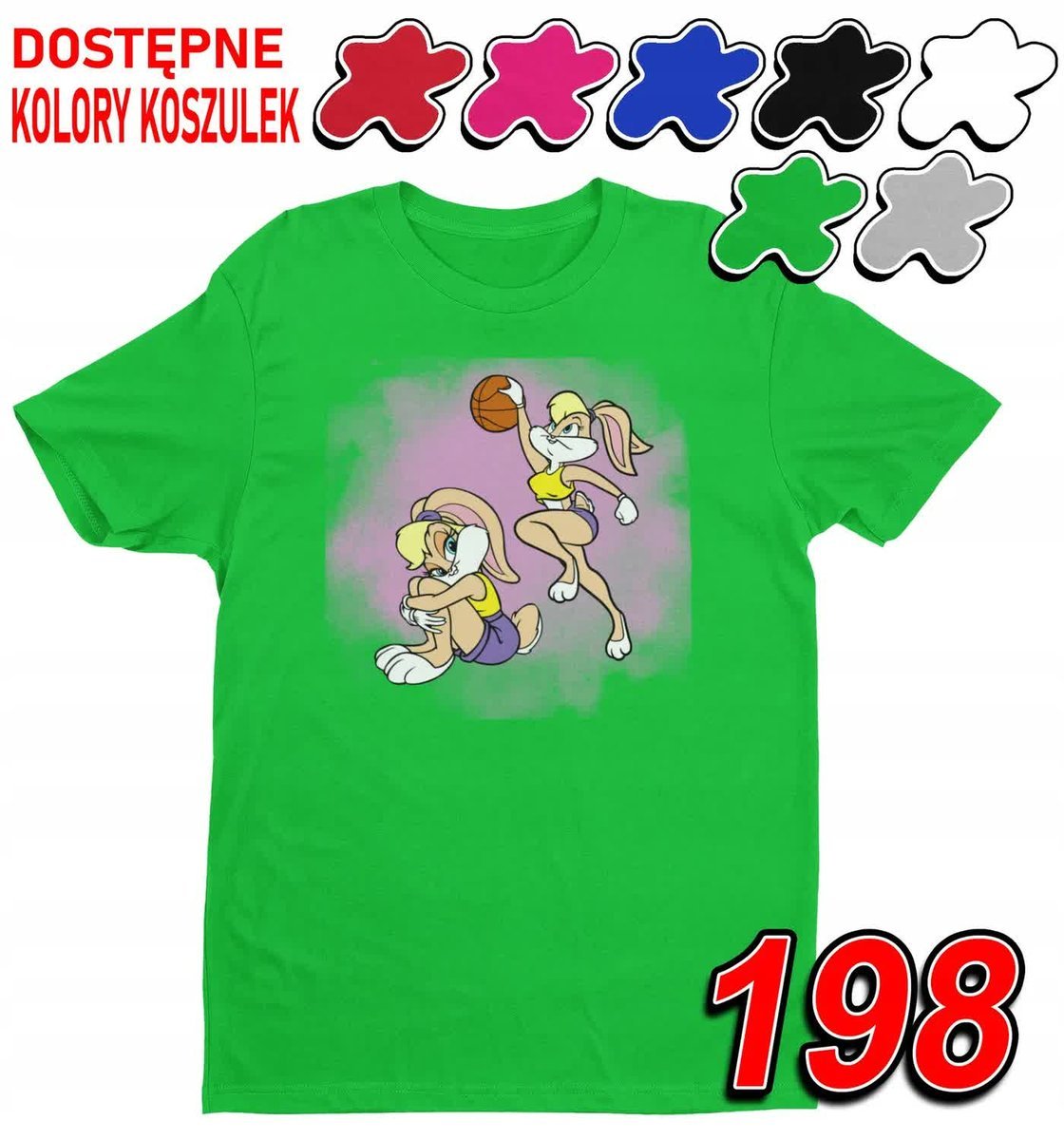 Dziecięca Koszulka T-Shirt Z Nadrukiem Królik Bugs Lola - L 146-152