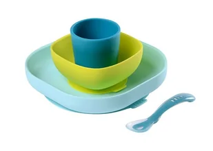 Beaba Komplet naczyń z silikonu blue - Miseczki i talerzyki dla dzieci - miniaturka - grafika 7