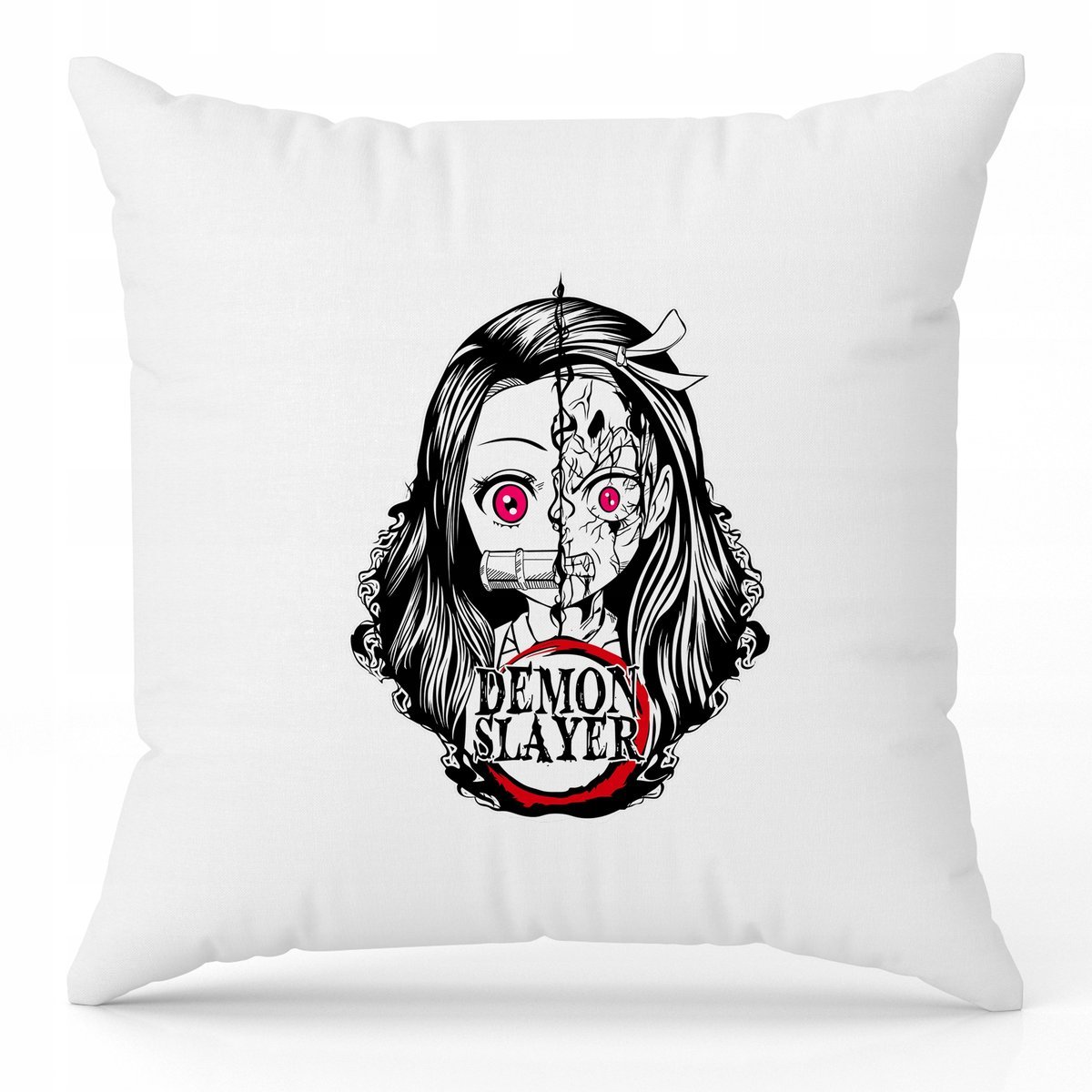 Poduszka Biała Ozdobna 40cm x 40cm DEMON SLAYER GIRL Film Anime Prezent Wz