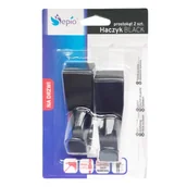 Wieszaki łazienkowe - Haczyk prostokąt czarny 2 szt. - miniaturka - grafika 1