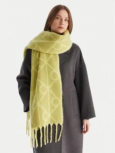 Calvin Klein Szalik Emblem Aop Brushed LV04D8072G Zielony - Apaszki i szaliki męskie - miniaturka - grafika 1