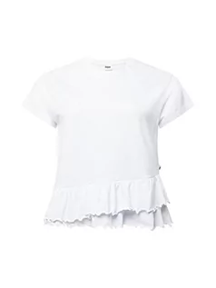 Koszulki i topy damskie - Urban Classics Damska koszulka z krótkim rękawem Organic Volant Tee, biały, M - grafika 1