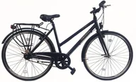 Rowery - Rower Miejski Damski 28 Stal Kontra Bagażnik Dzwonek Stopka Światła Nexus 7 - miniaturka - grafika 1