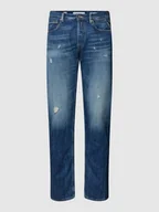 Spodnie męskie - Jeansy o kroju regular fit z efektem znoszenia model ‘GROVER’ - miniaturka - grafika 1