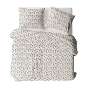 Pościel - Pościel flanelowa 140x200 614N biała beżowa wielokolorowa kwiaty Flanela Komfort - miniaturka - grafika 1