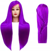 Pozostałe akcesoria fryzjerskie - Główka treningowa Iza 90 cm purple, włos termiczny + uchwyt, , fryzjerska do czesania, głowa do ćwiczeń - miniaturka - grafika 1